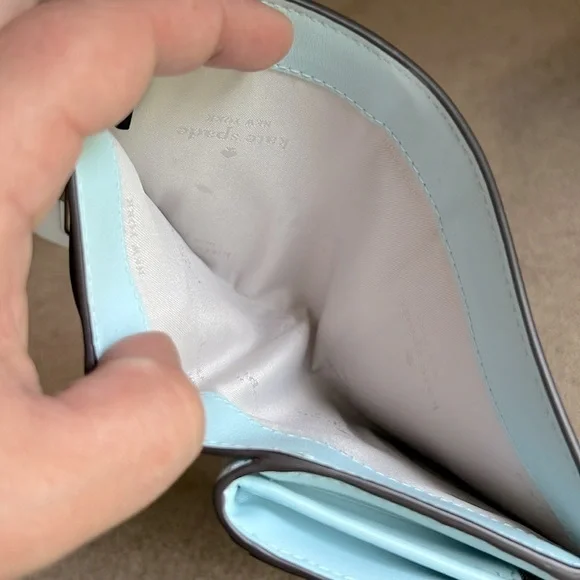 NWT Kate Spade Spade Flower PVC Wallet (Blue Glow) - Picture 7 of 9